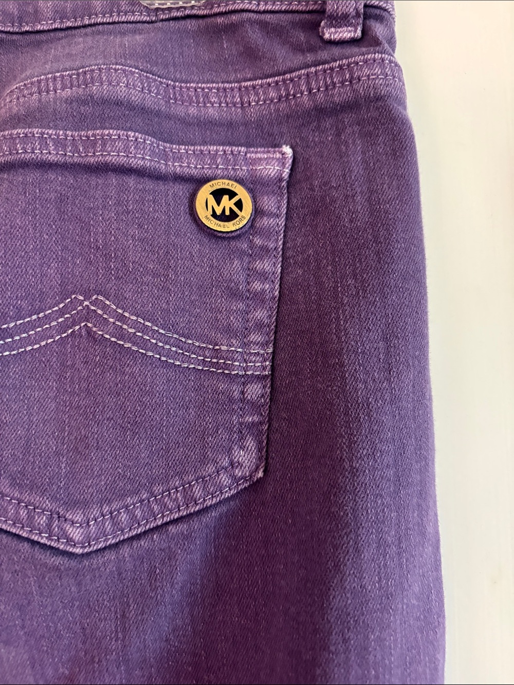 Michael Kors Violet Skinny Jeans with Branded MK Button